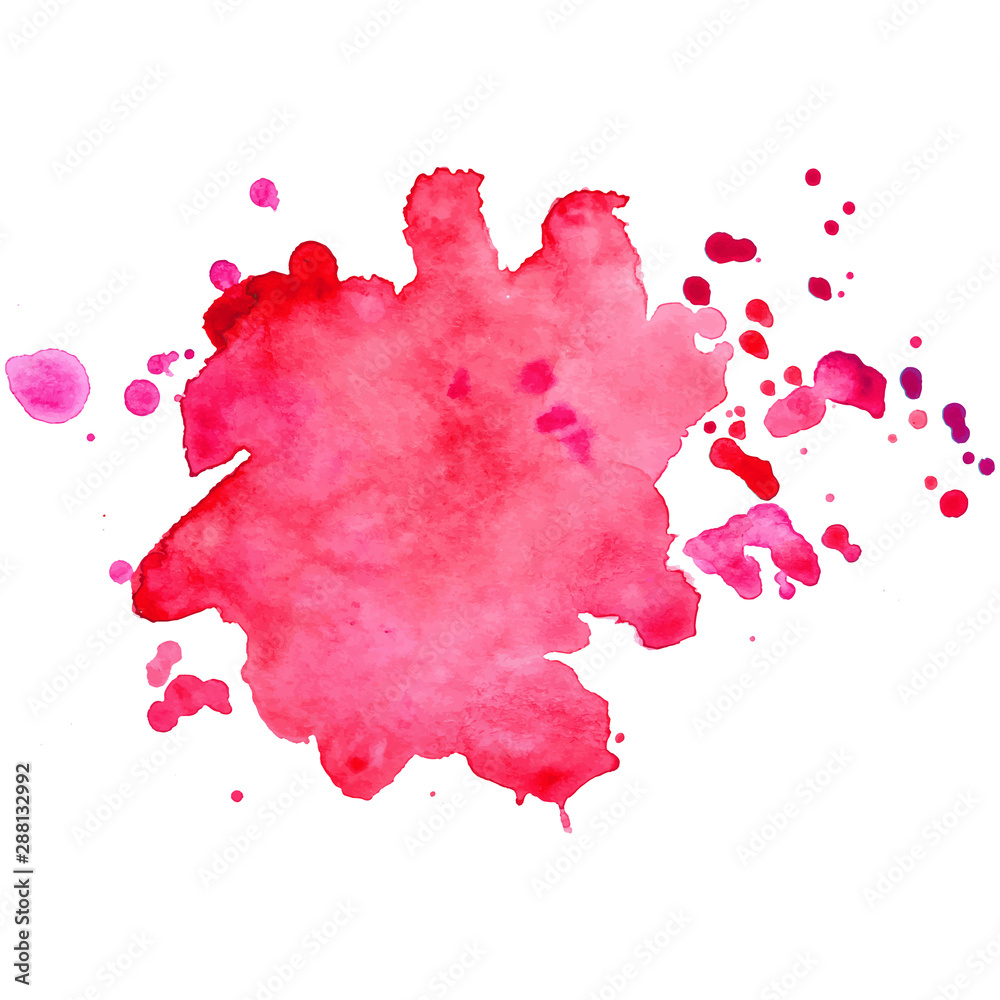 Abstract isolated vector watercolor stain.