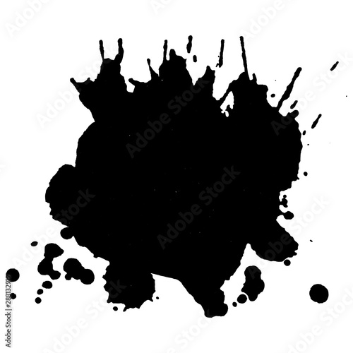 Abstract black ink blot background.