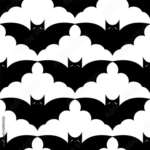 Fototapeta Naklejka Na Ścianę i Meble -  Cute cartoon bat pattern