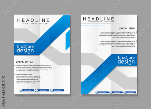 Business brochure template design with blue n white color. Poster design template. Cover design 