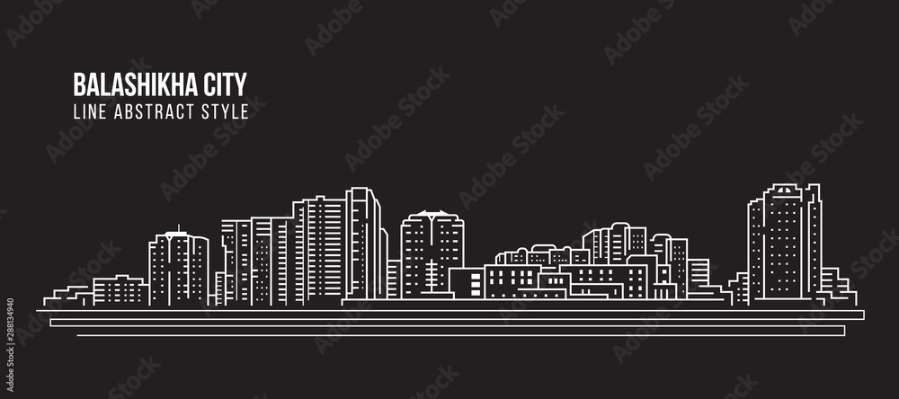 Fototapeta premium Cityscape Building Line art Vector Illustration design - Balashikha city