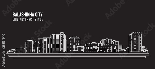 Cityscape Building Line art Vector Illustration design - Balashikha city