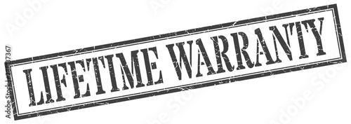 lifetime warranty stamp. lifetime warranty square grunge sign. lifetime warranty