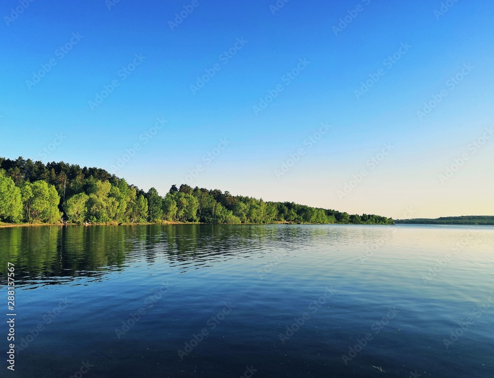 Obraz premium landscape with river and clouds