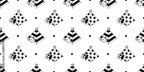 dog seamless pattern french bulldog vector tent house sleeping bone toy cartoon scarf isolated tile background stripes polka dot repeat wallpaper doodle illustration design