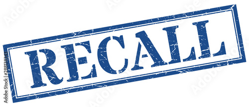 recall stamp. recall square grunge sign. recall