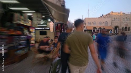 Walking trough Jerusalem old city, Israel: hyperlapse 4k 