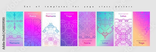 Set of yoga and meditation graphics
