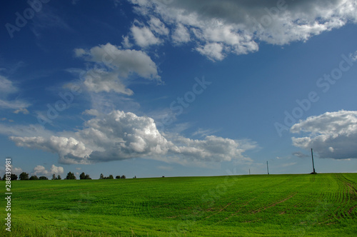 green field and clouds © Sergey Samoletov