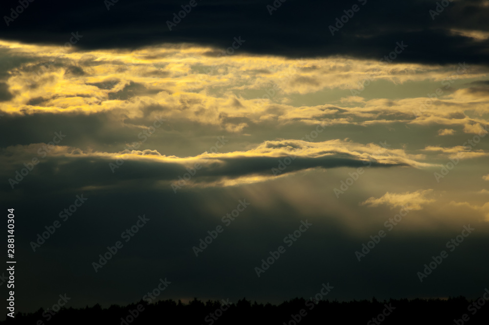 dramatic sky at sunset