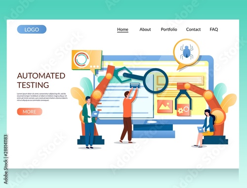 Automated testing vector website landing page design template