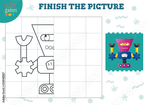Copy and complete the picture vector blank game, illustration.
