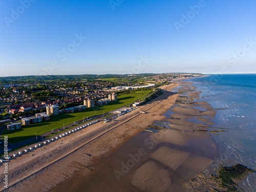 Aerial view of Bexhill on sea beach