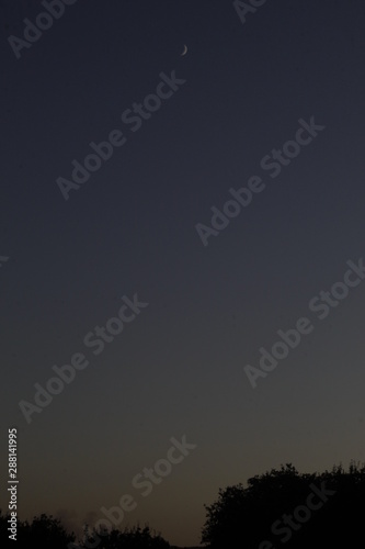 Sunset with moon