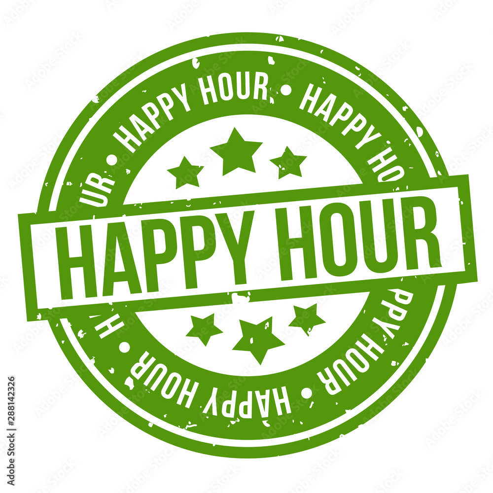 Happy Hour Badge. Eps 10 Vector.