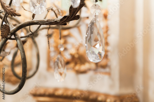 Close up photo of a luxury chandelier