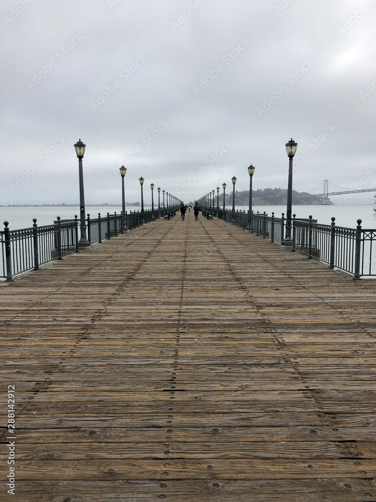 Pier in San Francisco in a cloudy morning