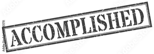 accomplished stamp. accomplished square grunge sign. accomplished