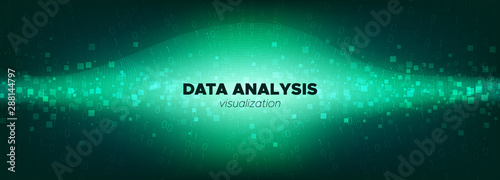 Neon Technology Abstract. Big Data Screen. Green 