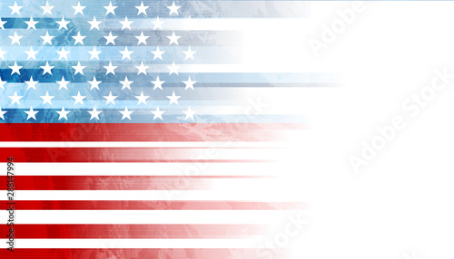 USA colors, stars and stripes abstract grunge design. Independence Day modern vector background. Corporate concept american flag