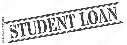 student loan stamp. student loan square grunge sign. student loan