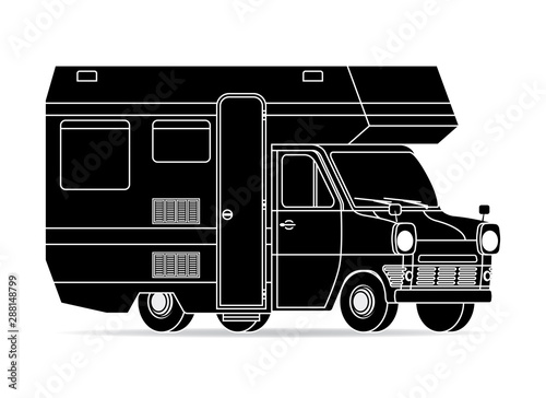 Wohnwagen schräg Ansicht