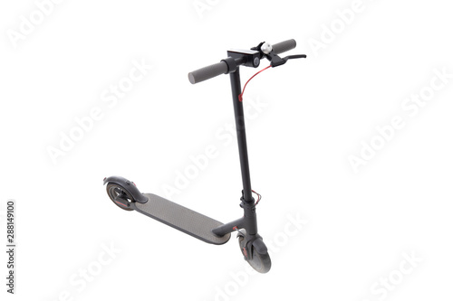 Electric scooter on white isolated background