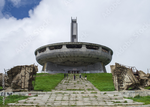 Buzludzha monument, historical communist building in the center of Bulgaria