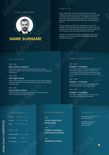 Minimalist blue resume cv template