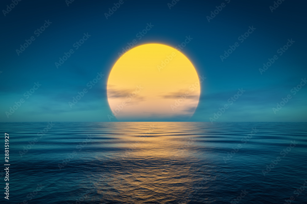 a sunset over the sea