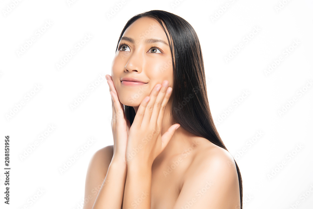 Beautiful Young Asian Woman with Clean Fresh Skin, Beautiful Young Asian Woman with Clean Fresh Skin,