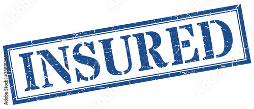 insured stamp. insured square grunge sign. insured