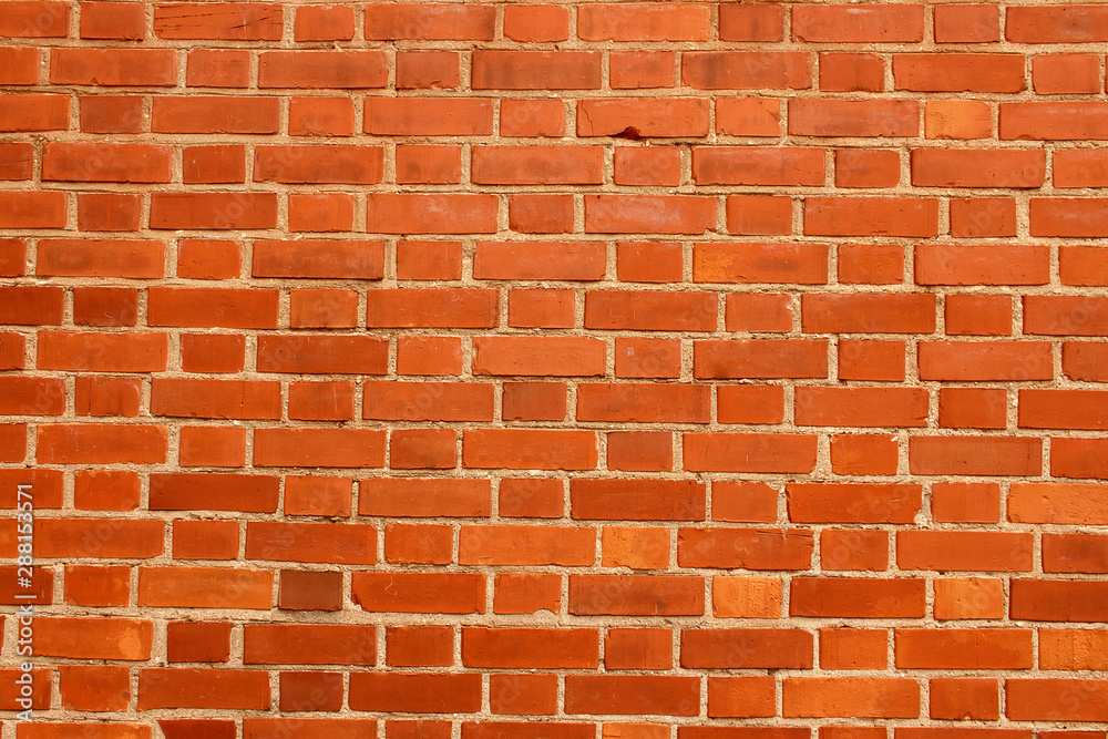 Obraz premium Bright old red brick wall horizontal background