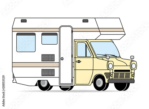 Wohnwagen schräg Ansicht farbig