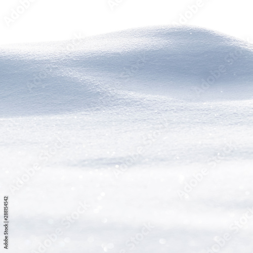 White clean snow texture. Snowdrift isolated on white background. © delbars