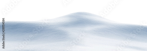White clean snow texture. Snowdrift isolated on white background. Wide format.