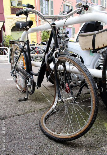 Old broken bicycle with a crooked wheel © Marija Crow