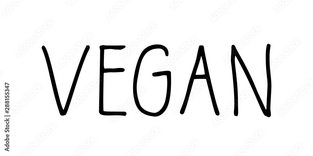 Vegan minimalistic lettering. Hand drawn vector sign. Vegan minimalistic lettering. Hand drawn vector sign.