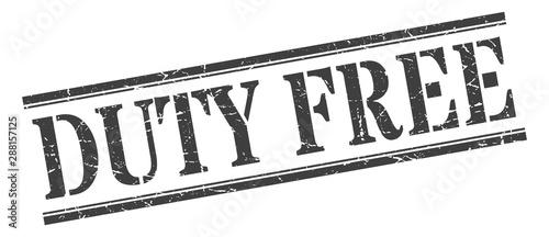 duty free stamp. duty free square grunge sign. duty free