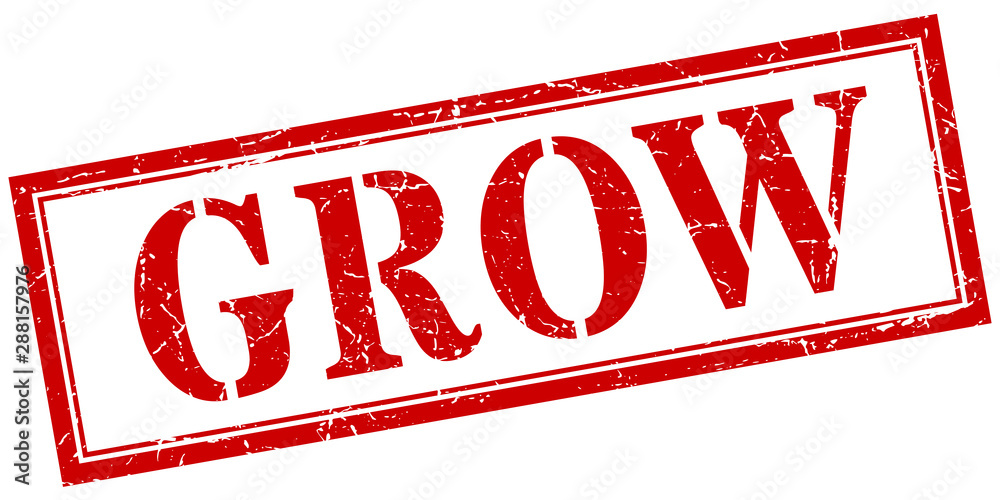 grow stamp. grow square grunge sign. grow grow stamp. grow square grunge sign. grow