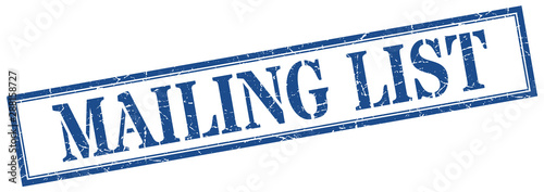 mailing list stamp. mailing list square grunge sign. mailing list