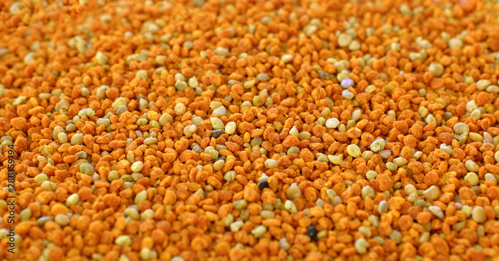 Flower pollen harvested by bees Flower pollen harvested by bees