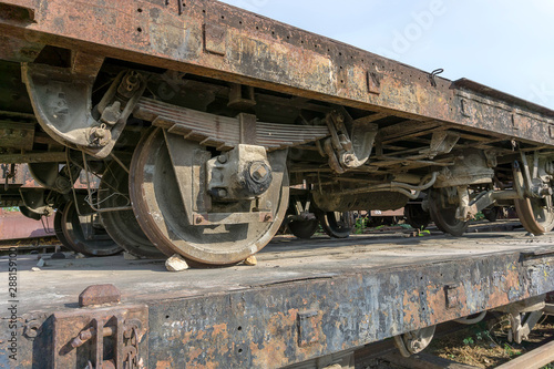 Фотография Lopburi, THAILAND - Jun 6, 2019 : Lost places / Abandoned, rusty railroad wagon,