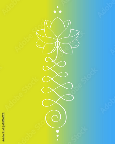 Unalome mit Lotusblüte