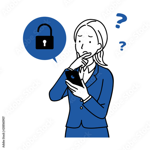 スマホを操作する女性　困惑