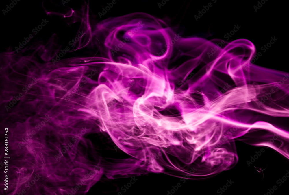 Purple smoke on black background