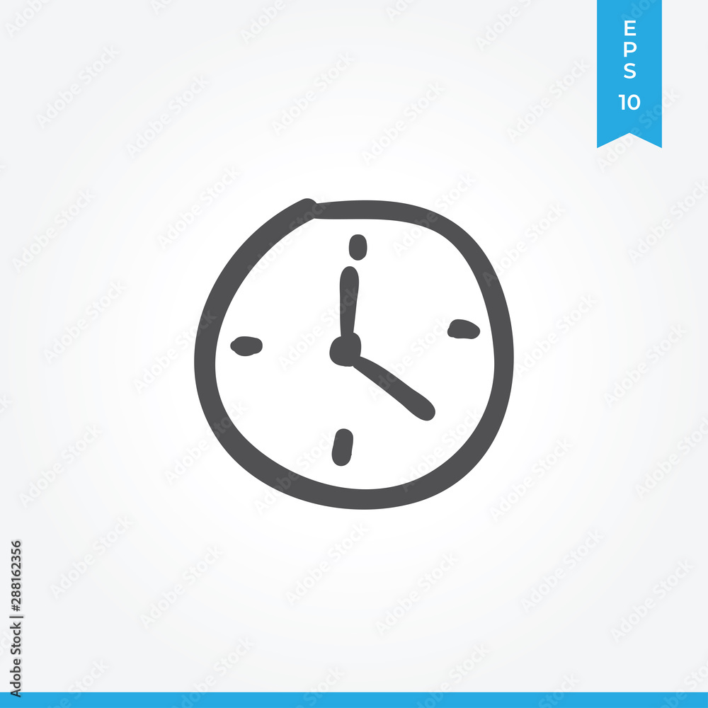 Clock handmade vector icon, simple sign for web site and mobile app. Clock handmade vector icon, simple sign for web site and mobile app.