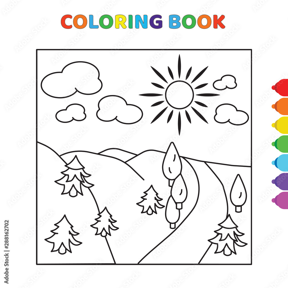cute cartoon   coloring book for kids. black and white vector illustration for coloring book.  concept hand drawn