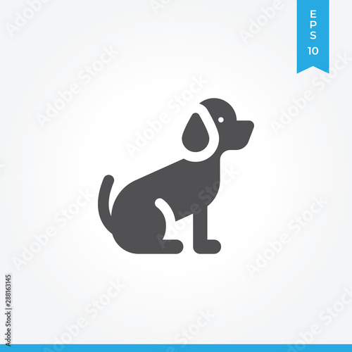 Dog vector icon, simple sign for web site and mobile app.