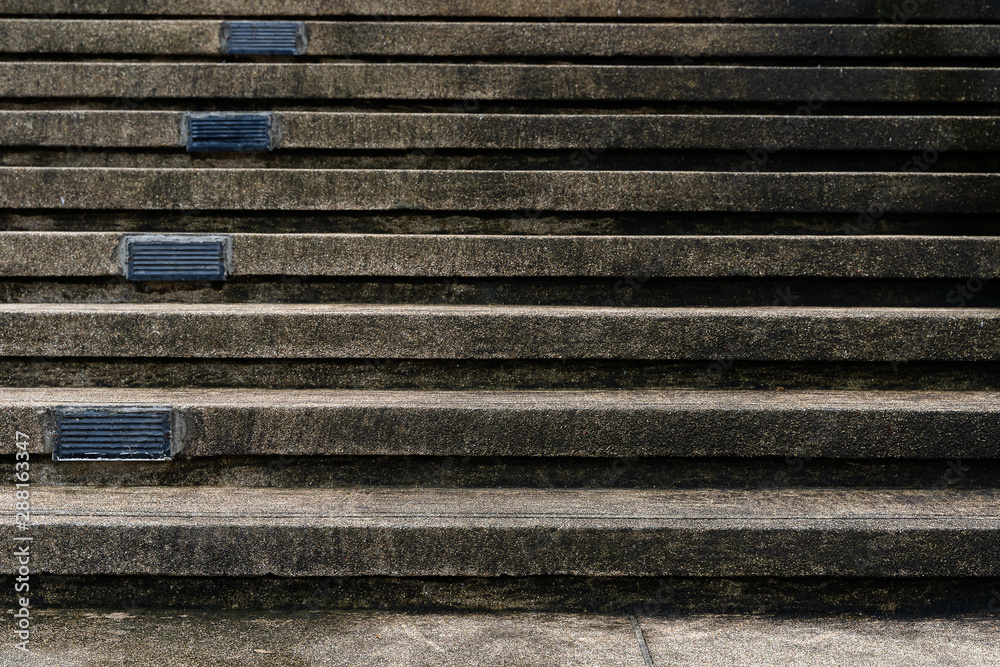 Cement stairs with lemongrass, dirty stairs Cement stairs with lemongrass, dirty stairs